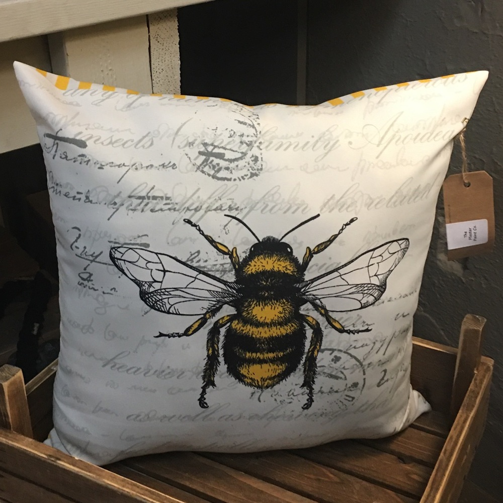Bumblebee Indoor/Outdoor Pillow. New!